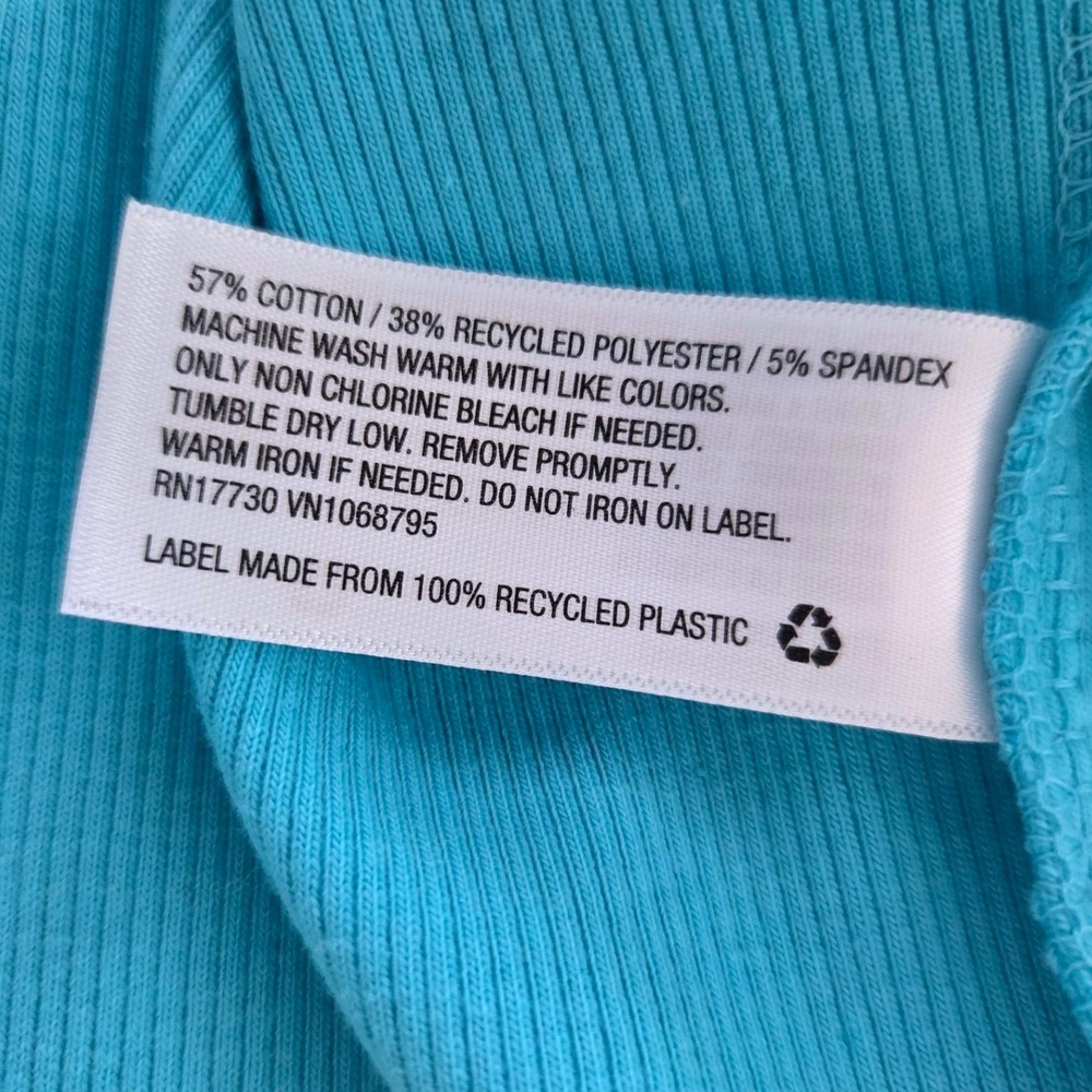 A New Day Teal Ribbed Knit Tank Mini Dress Sz XL Sleeveless Crew Neck NEW - Picture 4 of 4